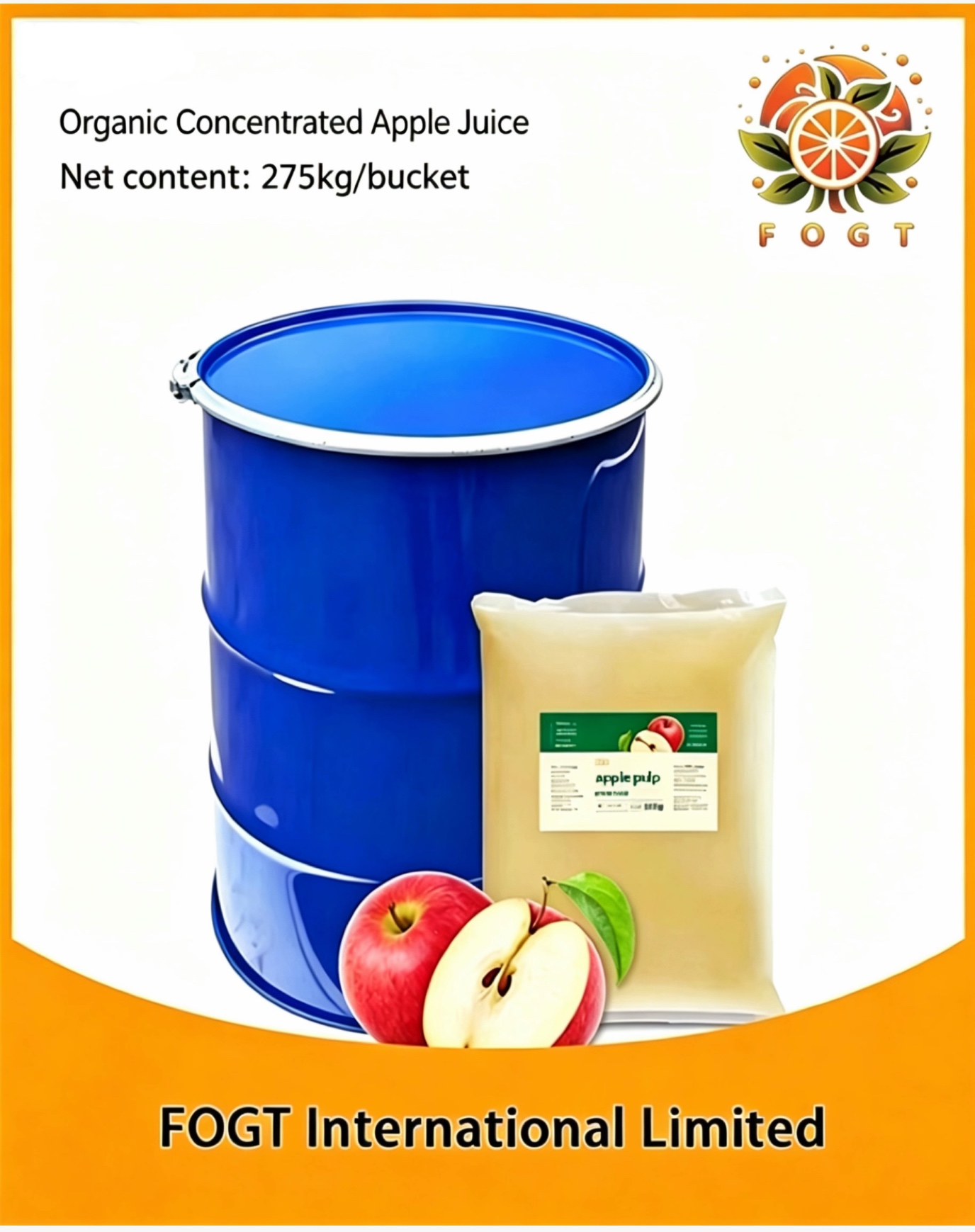 Organic apple fruit juice concentrate
